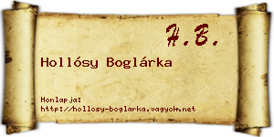 Hollósy Boglárka névjegykártya